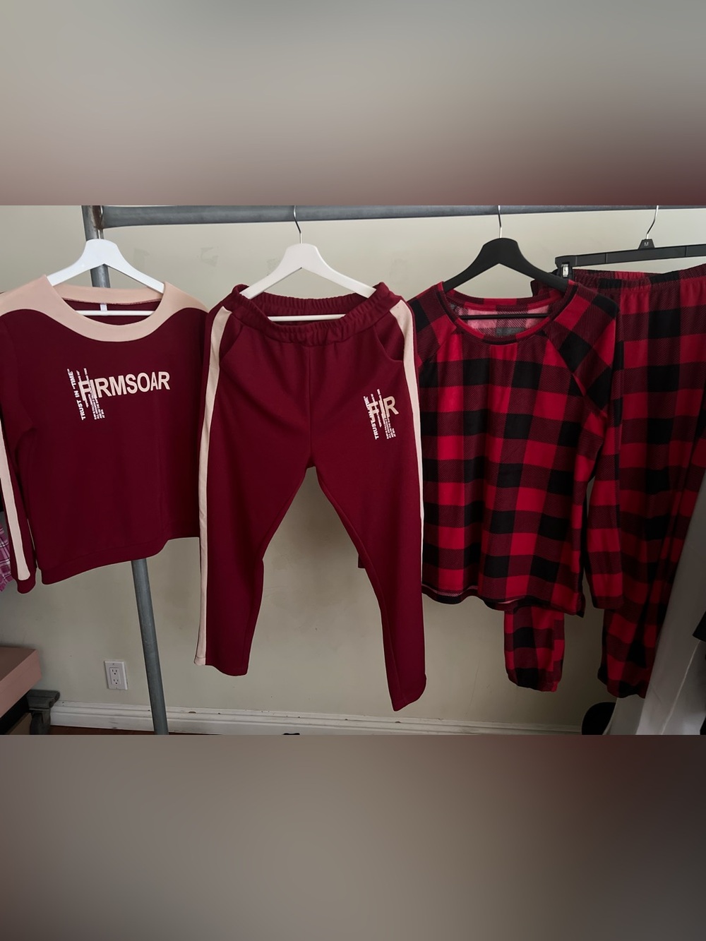 Printed Thermal Crew Neck Pajamas 2 Set